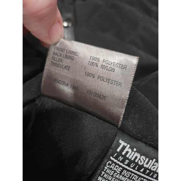 Vintage Wilsons M. Julian Leather Men's Jacket XL Thinsulate Insulation Black - Picture 13 of 16